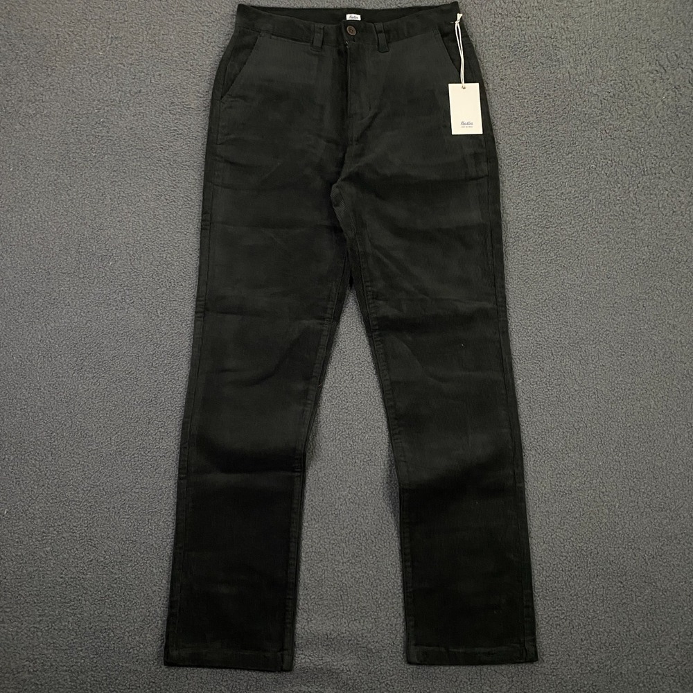 Katin Corey Corduroy Pant Mens 30x32 Slim Straight Chino Black Wash Gray